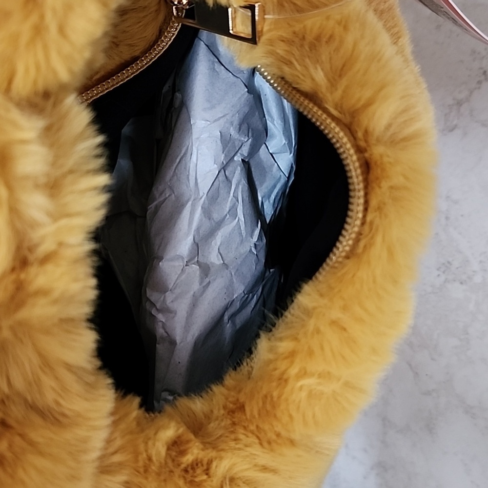 π π YELLOW FUR PURSE π π - Picture 5 of 5